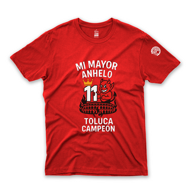 Playera-Tirando Rostro–Mi Mayor Anhelo 11 Toluca Campeón Rojo-Caballero