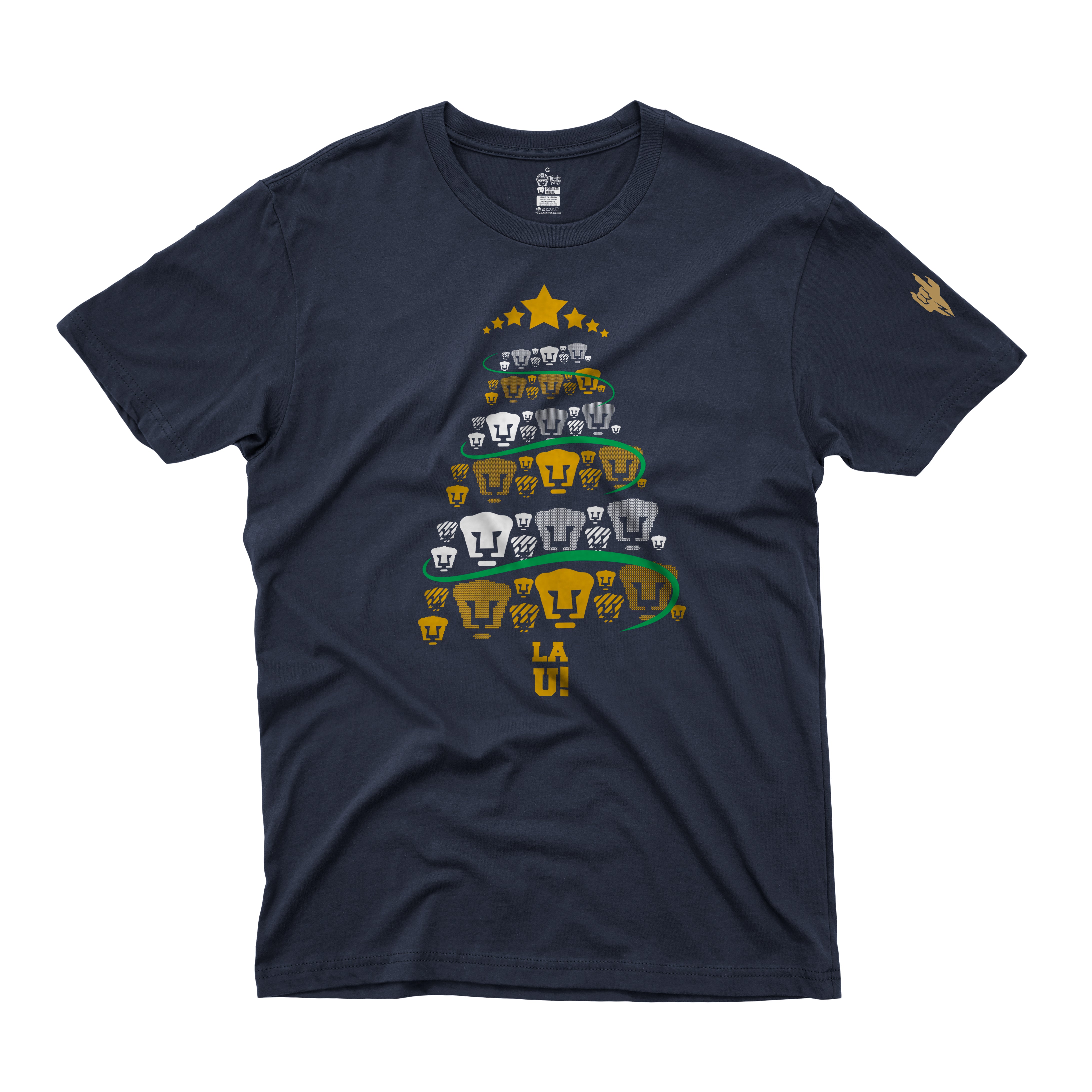 Playera-Pumas-Navidad Golden-Caballero – Tirando Rostro